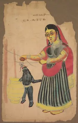 Dokumentasi museum Yasoda with Krishna Churning Butter. Nama pembuat belum tercantum pada daftar atribusi museum.