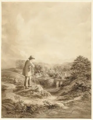 Dokumentasi museum Landscape with Figure in Foreground. Cornelius Varley (British, 1781–1873).