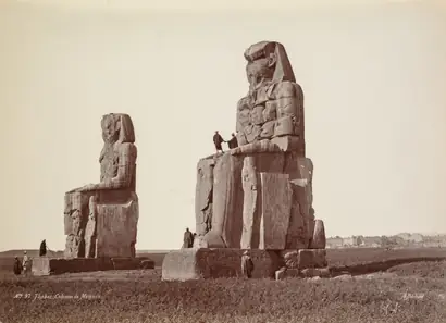 Dokumentasi museum Thebes, The Colossi of Memnon. Henri Béchard (French).