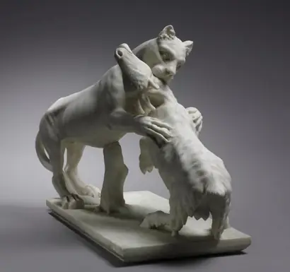 Dokumentasi museum Panther Attacking a Goat . Francesco Antonio Franzoni (Italian, 1734–1818).