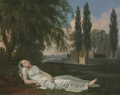 Dokumentasi museum Woman Sleeping in a Landscape with a Letter. Bernard Gaillot (French, 1780–1847).