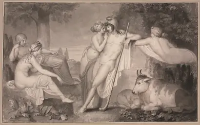 Dokumentasi museum Paris and Oenone. John Flaxman (British, 1755–1826).