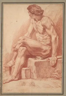 Dokumentasi museum Seated Male Nude. Claude Gillot (French, 1673–1722).