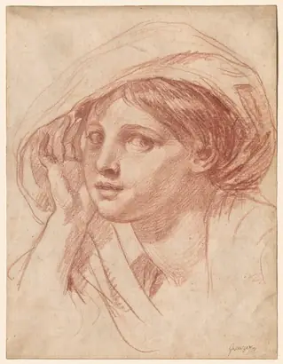 Dokumentasi museum Head of a Young Woman. Jean-Baptiste Greuze (French, 1725–1805).