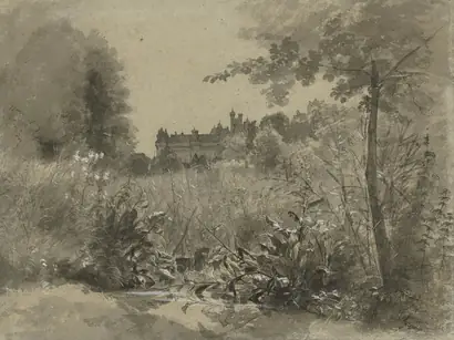Dokumentasi museum View of the Château of Pierrefonds. François-Louis Français (French, 1814–1897).