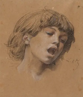 Dokumentasi museum Head of a Boy Singing (Study for Music). Luc-Olivier Merson (French, 1846–1920).