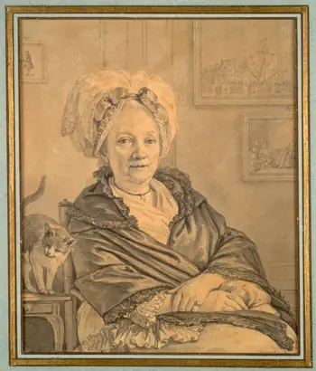 Dokumentasi museum Seated Woman with a Cat. Jean-Michel the Younger Moreau (French, 1741–1814).