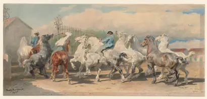 Dokumentasi museum Return from the Horse Fair. Rosa Bonheur (French, 1822–1899).