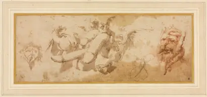Dokumentasi museum Sheet of Satirical Studies (Amorini Riding Phalli). Salvator Rosa (Italian, 1615–1673).