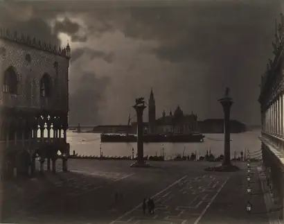 Dokumentasi museum Venice: Saint Mark's Looking toward San Giorgio Maggiore, in Moonlight. Carlo Naya (Italian, 1816–1882).