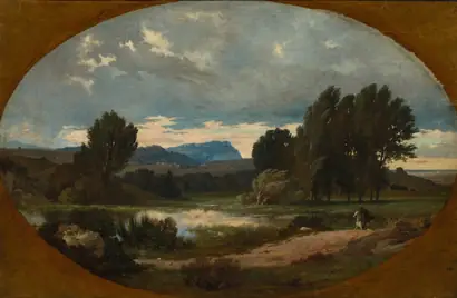 Dokumentasi museum Landscape with Rider on White Horse. Jean Achille Benouville (French, 1815–1891).