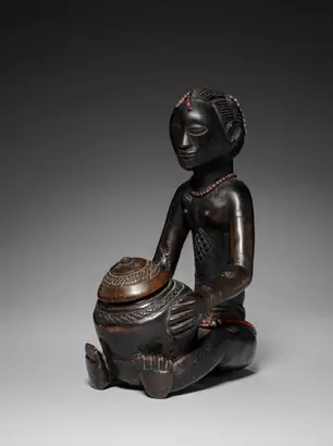 Dokumentasi museum Female Bowl-Bearing Figure. Nama pembuat belum tercantum pada daftar atribusi museum.