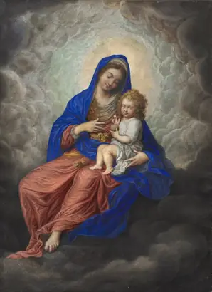 Dokumentasi museum Madonna and Child in Glory. Isaac Oliver (French, c. 1565–1617).