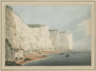 Dokumentasi museum The Fleet Off the Coast, Beachy Head. Samuel Atkins (British, 1760–1810).