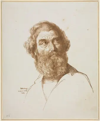 Dokumentasi museum Head of a Bearded Man Gazing to His Left. William Mulready (British, 1786–1863).