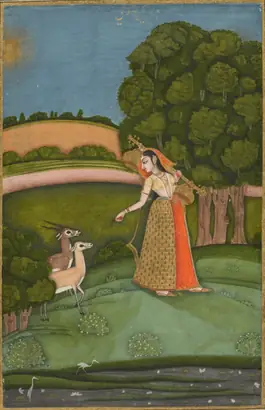 Dokumentasi museum Todi Ragini, from a Ragamala Series. Nama pembuat belum tercantum pada daftar atribusi museum.