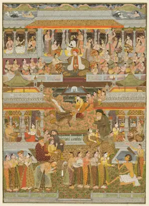 Dokumentasi museum Lovers and beloveds: A composite of scenes from Persian, Urdu, and Sanskrit literature. Chitarman II (Indian, c. 1680–с. 1750).