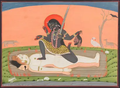 Dokumentasi museum Kali on Shiva, from a Tantric Devi Series. Nama pembuat belum tercantum pada daftar atribusi museum.
