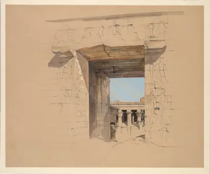 Dokumentasi museum The Temple of Edfu: The Door of the Pylon. John Frederick Lewis (British, 1805–1876).