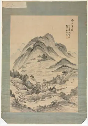 Dokumentasi museum Landscape with Streams and Mountains. Nama pembuat belum tercantum pada daftar atribusi museum.