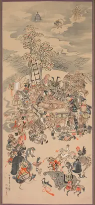 Dokumentasi museum Ōtsu-e Nirvana of the Buddha (Ōtsu-e Butsu Nehanzu). Hakuen (Japanese, active 1850–1870).