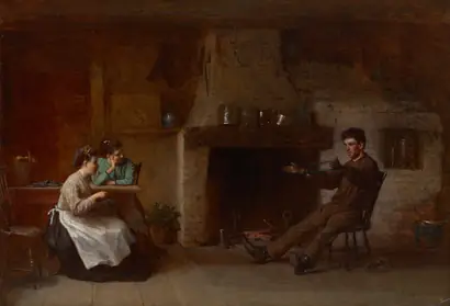 Dokumentasi museum Winding Yarn (Interior of a Nantucket Kitchen). Eastman Johnson (American, 1824–1906).