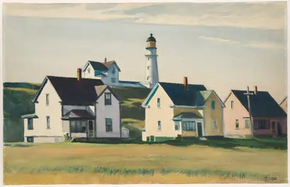Dokumentasi museum Lighthouse Village (also known as Cape Elizabeth). Edward Hopper (American, 1882–1967).