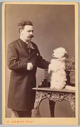 Dokumentasi museum Portrait of a Man and His Dog. Pascal Sébah (Turkish, 1823–1886).