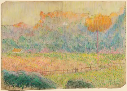 Dokumentasi museum Study for "Landscape with Figure and Houses". Claude-Emile Schuffenecker (French, 1851–1934).