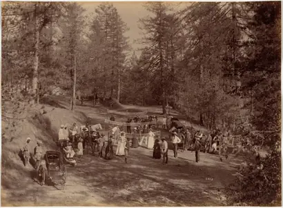 Dokumentasi museum Badminton Party at Mashobra, Shimla. Raja Deen Dayal (Indian, 1844–1905).