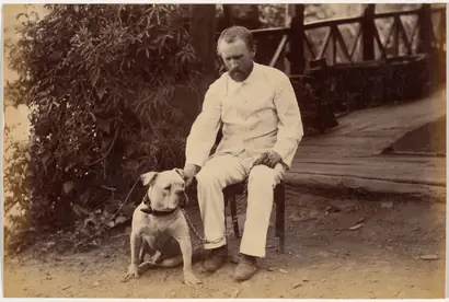 Dokumentasi museum Robert Hotz Esquire and Bulldog. Raja Deen Dayal (Indian, 1844–1905).