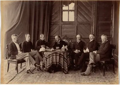 Dokumentasi museum Lord Dufferin and the Supreme Council of Government of India. Raja Deen Dayal (Indian, 1844–1905).