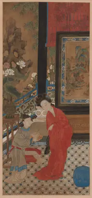 Dokumentasi museum Yang Guifei Leaving the Bath. Nama pembuat belum tercantum pada daftar atribusi museum.