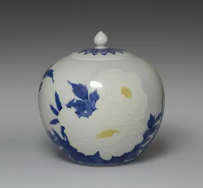 Dokumentasi museum Lidded Jar with Peonies. Seifū Yohei III (Japanese, 1851–1914).