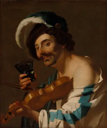 Dokumentasi museum Violin Player with a Wine Glass. Dirck van Baburen (Dutch, c. 1595–1624).