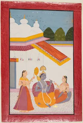 Dokumentasi museum Krishna Under a Canopy. Nama pembuat belum tercantum pada daftar atribusi museum.