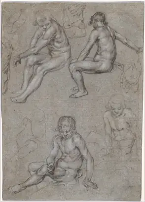 Dokumentasi museum Studies of a Naked Seated Boy. Jacob de Gheyn II (Netherlandish, 1565–1629).