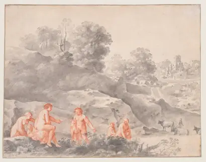 Dokumentasi museum Nudes in a Landscape (possibly Diana and Callisto). Cornelis van Poelenburch (Dutch, 1594/95–1667).