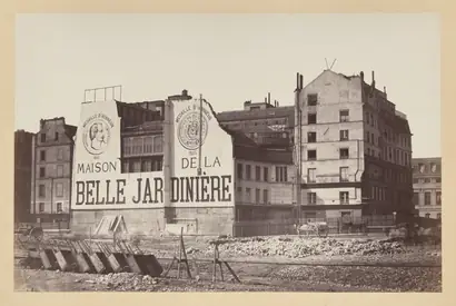 Dokumentasi museum La Belle Jardinère: le magasin de la rue de la Cité pendant sa demolition, Paris. attributed to: Charles Marville (French, 1813–1879).