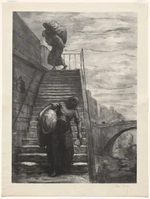 Dokumentasi museum Washerwomen Descending a Quai Staircase. Alexandre Lunois (French, 1863–1916); after: Honoré Daumier (French, 1808–1879).