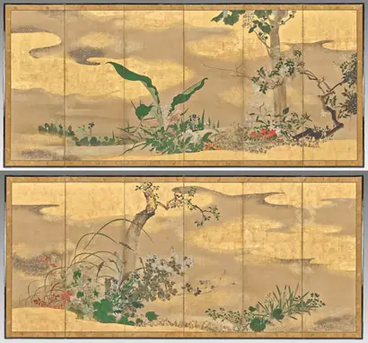 Dokumentasi museum Flowers and Trees of the Four Seasons. Watanabe Shikō (Japanese, 1683–1755).