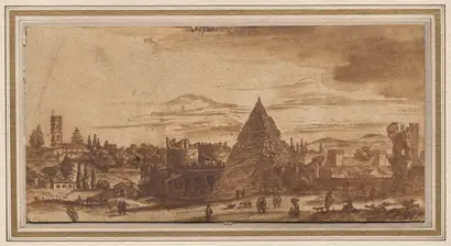 Dokumentasi museum The Pyramid of Cestius, Rome. Michiel van Overbeek (Dutch, active 1663–1709).