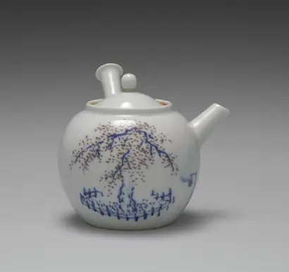 Dokumentasi museum Teapot with Cherry at Night in Gion. Peran menurut katalog: Seifū Yohei III (Japanese, 1851–1914).