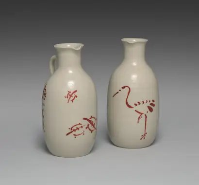 Dokumentasi museum Sake Pourers with Crane and Tortoises. Peran menurut katalog: Seifū Yohei III (Japanese, 1851–1914).