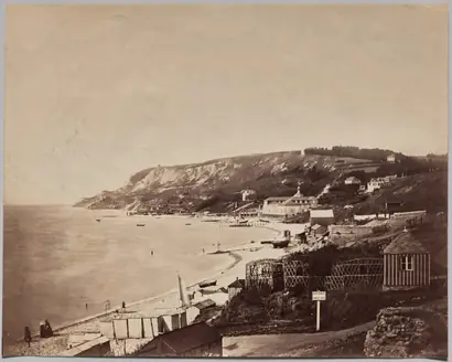 Dokumentasi museum View of Ste-Adrese Beach with the Dumont Baths. Gustave Le Gray (French, 1820–1884).