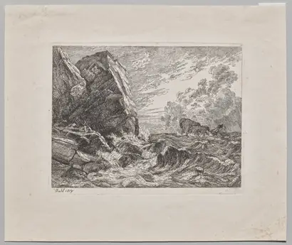 Dokumentasi museum Norwegian Seacoast During a Storm. Johan Christian Clausen Dahl (Norwegian, 1788–1857).