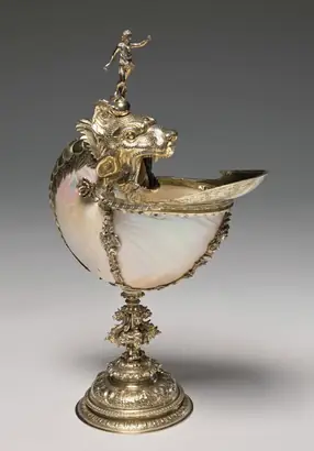Dokumentasi museum Nautilus Cup. made by: Cornelis Jansz van der Burch (Dutch, active in Delft, d. 1615).
