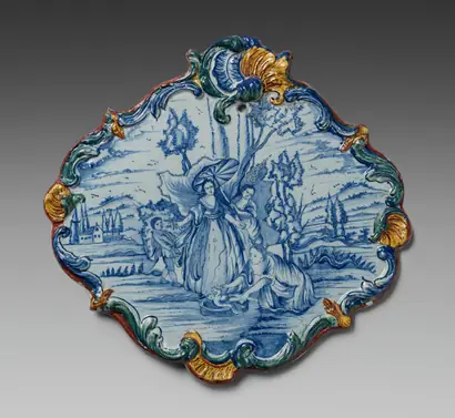 Dokumentasi museum Plaque. decorator: Unknown; after: Jacopo Amigoni (Italian, 1675–1752); after: published by: Joseph Wagner (German, 1706–1780).