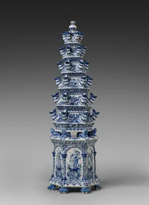 Dokumentasi museum Flower Pyramid. manufactured by: Adrianus Kocx (Dutch, active 1686–1701); manufactured by: De Grieksche A (The Greek A) Factory (Netherlands, 1658–1811).