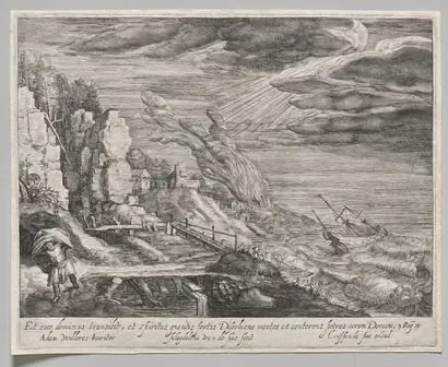 Dokumentasi museum Seashore with a High Sea. Magdalena van de Passe (Dutch, 1595–1638); after: Peran menurut katalog: Adam Willaerts (Dutch, 1577–1664); published by: Crispijn de Passe the Elder (Dutch, 1564–1637).